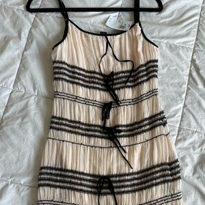 FOREVER 21 Bow Tie Maxi Dress Sheer Mesh in Nude/Black Size- M~Brand New!